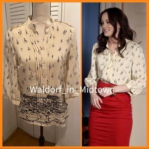ASO Blair Waldorf “boat pattern” blouse XS